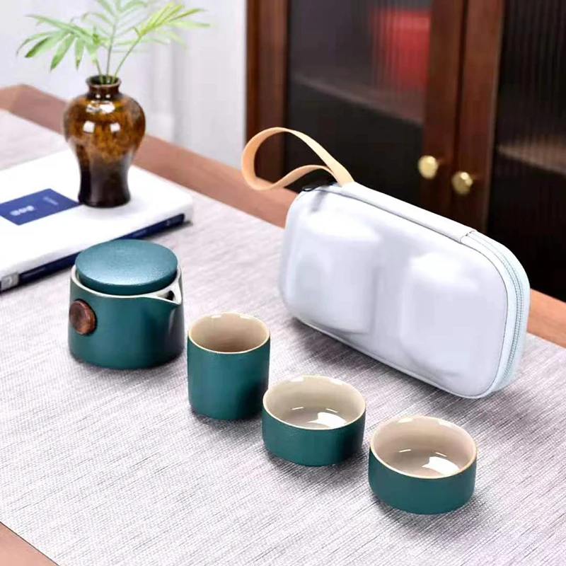 Black Pottery Outdoor Travel T - Korean Tea Set 评论和价格