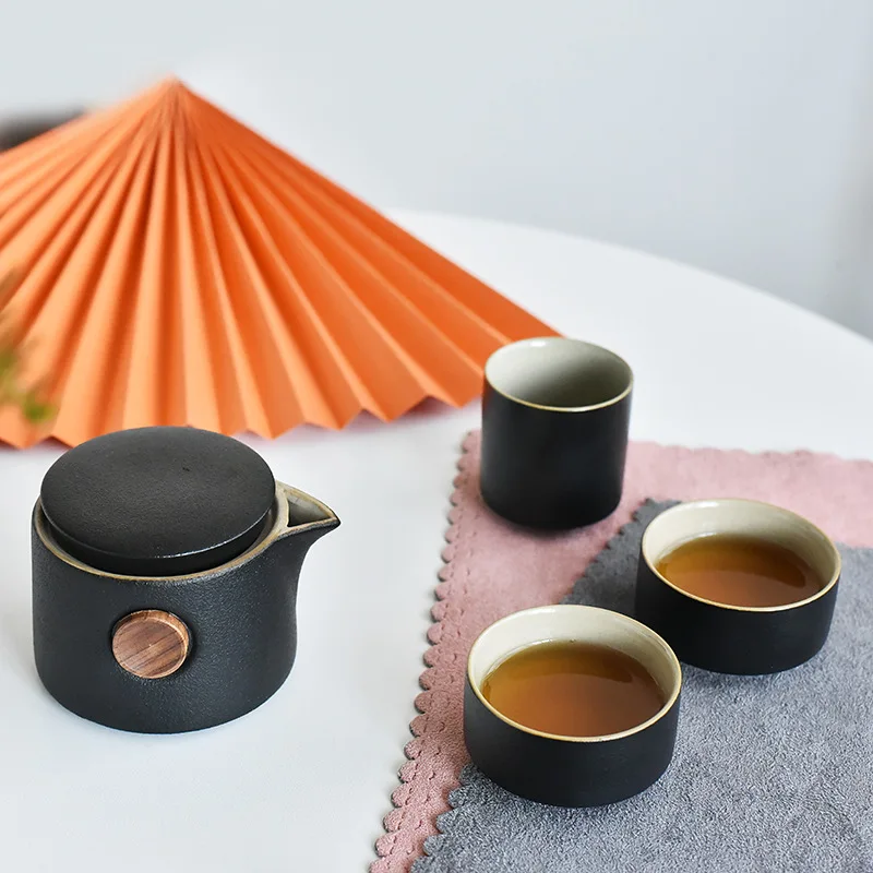 Black Pottery Outdoor Travel T - Korean Tea Set 评论和价格