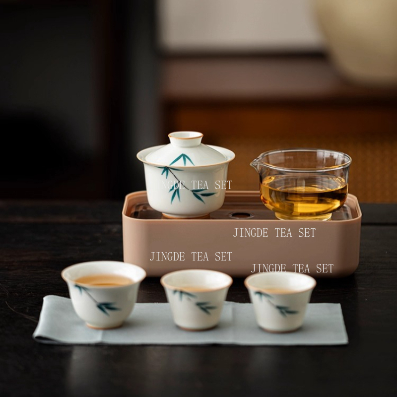 Portable Ceramic Tea Pot and C - Korean Tea Set 评论和价格
